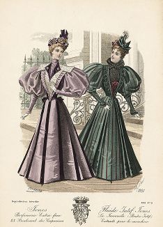 Французская мода из журнала Le Salon de la Mode, выпуск № 11, 1896 год.