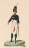 Офицер прусского генерального штаба эпохи наполеоновских войн (из редкой работы "Европейский военный костюм...", изданной в Лондоне в 1812 году)