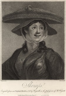 Знаменитая "Девушка с креветками" Уильяма Хогарта, 1782. 