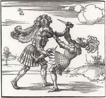 Пеший поединок Фрейдаля и Йорга фон Вейспираха (гравюра Дюрера из Жизнеописания императора Максимилиана I)