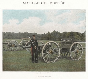 Часовой у орудия французской горной артиллерии. L'Album militaire. Livraison №7. Artillerie montée. Париж, 1890