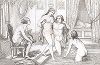 Мадам Дюбуа. Совместное принятие ванны галантным обществом. Французская гравюра второй половины XVIII века.