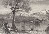 Паромная переправа у Чаттануги, штат Теннесси. Лист из издания "Picturesque America", т.I, Нью-Йорк, 1872.