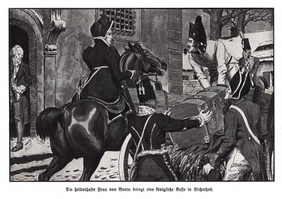 Розали фон Бонин (1781-?), прусская патриотка, во главе отряда из 70 кавалеристов 10 февр. 1807 г. взяла в плен французского генерала Лебрюна и похитила в г.Бунцлау 70000 талеров из кассы противника. Die Deutschen Befreiungskriege 1806-15. Берлин, 1901