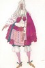 Les courtisans. Придворные. Леон Бакст, эскиз костюма для балета "Спящая красавица". L'œuvre de Léon Bakst pour La Belle au bois dormant, л.LIII. Париж, 1922