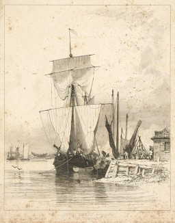 Голландский галиот в Грейт-Ярмуте -- парусное судно, популярное в странах Балтийского и Северного морей в XVII--XVIII веках. 