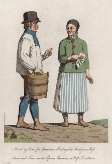 Норвежские крестьяне. Norske Folkedrakter, л.41. Стокгольм, 1812