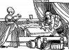 Рождение будущего Святого Христофора. Из "Жития Святого Христофора" (S. Christops Geburt und Leben) неизвестного немецкого мастера. Издал Johann Weyssenburger, Ландсхут, 1520. 