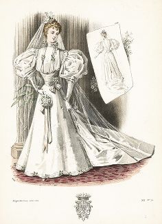 Свадебное платье из журнала La Mode de Style, выпуск № 20, 1895 год.