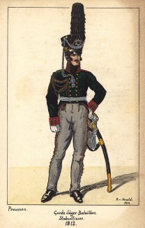 1812 г. Штаб-офицер егерского батальона прусской лейб-гвардии. Коллекция Роберта фон Арнольди. Германия, 1911-29