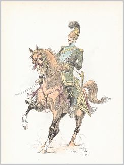Копия «Офицер французских конных егерей наполеоновской эпохи (из "Иллюстрированной истории верховой езды", изданной в Париже в 1891 году)»