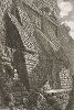 Гравюра Пиранези "Вид подземного фундамента мавзолея Адриана". Veduta del fotterraneo Fondamento del Mausoleo, che fu eretto da Elio Adriano Imp. Лист из серии "Le Antichita Romane".