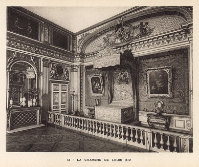 Версаль. Спальня Людовика XIV. Фототипия из альбома Le Chateau de Versailles et les Trianons. Париж, 1900-е гг.