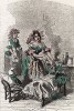 Заботливая Алтея (она же Алтей лекарственный) лечит заболевших зверьков. Les Fleurs Animées par J.-J Grandville. Париж, 1847