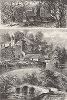 Мельница возле Старого моста, металлургическая фабрика, мост Бернсайд, Харперс-Ферри. Лист из издания "Picturesque America", т.I, Нью-Йорк, 1872.