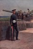 Солдат королевской береговой артиллерии в парадной форме (иллюстрация к His Magesty's Territorial Army... Лондон. 1911 год)