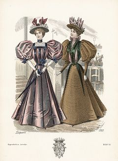 Французская мода из журнала Le Salon de la Mode, выпуск № 33, 1895 год.