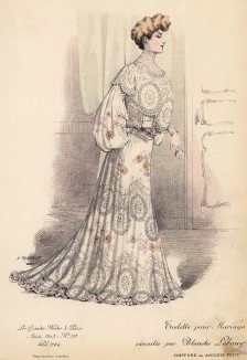 Наряд невесты от дизайнера Blanche Lebouv (Les grandes modes de Paris за 1903 год. Август)