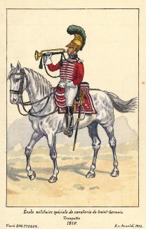 1810 г. Трубач французской кавалерийской школы Сен-Жермен. Коллекция Роберта фон Арнольди. Германия, 1911-29
