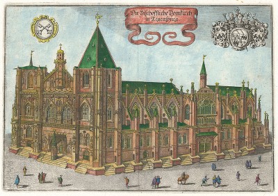 Регенсбургский собор Святого Петра в 1640-е гг. Гравюра середины XVII века.