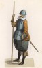 Фламандский воин, вооружённый копьём (XVII век) (лист 105 работы Жоржа Дюплесси "Исторический костюм XVI -- XVIII веков", роскошно изданной в Париже в 1867 году)