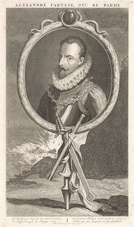 Алессандро Фарнезе (1545--1592) - герцог Пармы и испанский наместник Нидерландов.