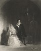 Уильям Шекспир. Гамлет, принц датский. Тень отца Гамлета. Меццо-тинто Вильяма Джиллера с оригинала Генри Ливерсиджа из коллекции мистера Джона Хирона, эсквайра. Лондон. 1832 год