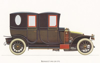 Автомобиль Renault (20 CV), модель 1910 года. Из американского альбома Old motorcars, «Veteran & Vintage», 60-х гг. XX в.