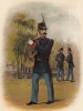 Музыкант полкового оркестра голландской армии (иллюстрация к работе Onze krijgsmacht met bijshriften... (голл.), изданной в Гааге в 1886 году)