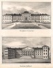 Здание военного госпиталя в Стокгольме. Stockholm forr och NU. Стокгольм, 1837