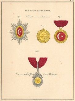 Награды Турции. Afbeeldingen der oudere en nieuwere thans bestaande Ridderorden. Амстердам, 1843