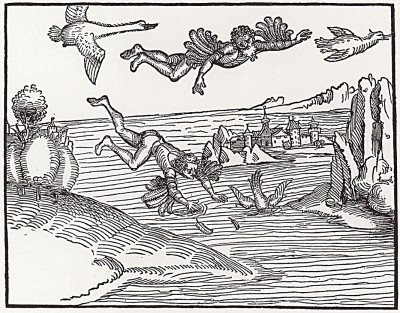 Альбрехт Дюрер. "Падение Икара" -- иллюстрация к работе Spiegel der waren Rhetoric (нем.), изданной в 1493 году
