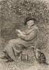 Томас Карлейль в своём саду в Челси. Лист из серии "Галерея офортов". Лондон, 1880-е