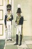 Гренадер и офицер шведской лейб-гвардии в униформе образца 1817-33 гг. Svenska arméns munderingar 1680-1905. Стокгольм, 1911