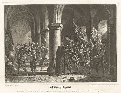 Освобождение Франсуа Бонивара бернцами из Шильонского замка 29 марта 1536 года. 