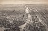 Париж в 1860 году. Вид на IV округ с высоты птичьего полета. 