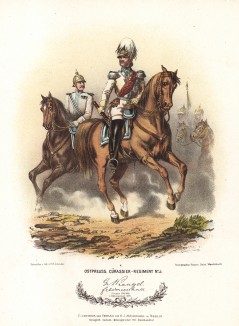 Граф Фридрих Генрих Эрнст фон Врангель (1784-1877), прусский генерал-фельдмаршал в униформе 3-го кирасирского полка. Preussens Heer. Берлин, 1876