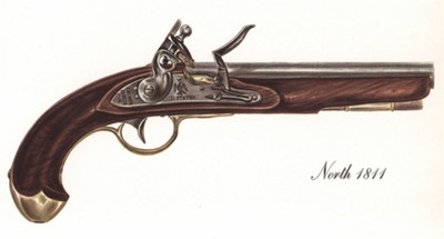 Однозарядный пистолет США North 1811 г. Лист 4 из "A Pictorial History of U.S. Single Shot Martial Pistols", Нью-Йорк, 1957 год