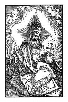 Бог-отец. Иллюстрация Ганса Шауфелейна к Via Felicitatis. Издал Johann Miller, Аугсбург, 1513