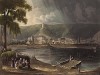 Переправа на Сене у замка Ла Рош Гийон (из Picturesque Tour of the Seine, from Paris to the Sea... (англ.). Лондон. 1821 год (лист XII))