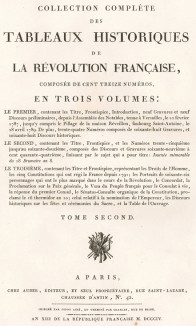 Аллегорическая виньетка, венчающая титульный лист второго тома "Исторических хроник Великой французской революции" - Tableaux historiques de la Révolution Française… Париж, 1804