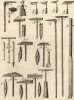 Кирпичная кладка. Инструменты (Ивердонская энциклопедия. Том VII. Швейцария, 1778 год)