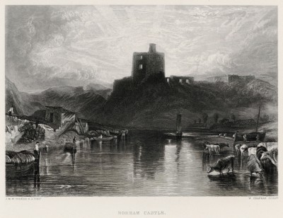 Замок Норэм. Восход (лист из альбома "Галерея Тёрнера", изданного в Нью-Йорке в 1875 году)