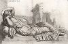Спящая Клеопатра из музея Ватикана. Лист из Sculpturae veteris admiranda ... Иоахима фон Зандрарта, Нюрнберг, 1680 год. 