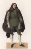 Испанский дворянин в повседневном костюме, но в остромодных высоких перчатках для верховой езды (XVII век) (лист 93 работы Жоржа Дюплесси "Исторический костюм XVI -- XVIII веков", роскошно изданной в Париже в 1867 году)