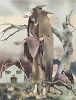 Принцесса в ослиной шкуре. Иллюстрация Умберто Брунеллески к сказке Шарля Перро "Ослиная шкура". Париж, 1946 год