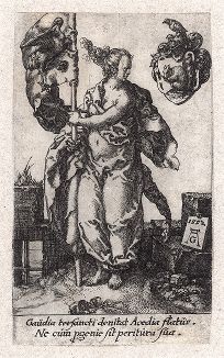 Усердие. Гравюра работы Генриха Альдегревера из серии "Добродетели", 1552 год. 