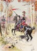 В авангарде (красный улан в парадной форме) (иллюстрация к работе "Императоская Гвардия в 1804--1815 гг." Париж. 1901 год. (экземпляр № 303 из 606 принадлежал голландскому генералу H. J. Sharp (1874 -- 1957))