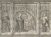 Готический триптих со сценой Благовещения, выполненный в технике Лиможской эмали, XV век. Meubles religieux et civils..., Париж, 1864-74 гг. 
