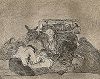 Странная преданность! Лист 66 из известной серии офортов знаменитого художника и гравёра Франсиско Гойи "Бедствия войны" (Los Desastres de la Guerra). Представленные листы напечатаны в Мадриде с оригинальных досок около 1900 года. 